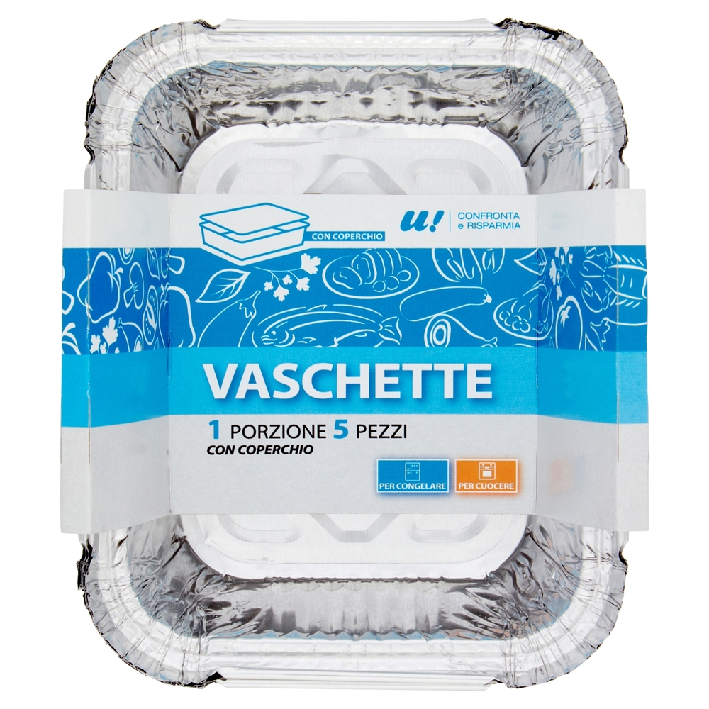 5 Vaschette Mono Porzione con Coperchio U! Confronta e Risparmia